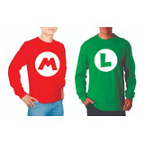 Camibuso Personalizado Mario Bross Y Luigi