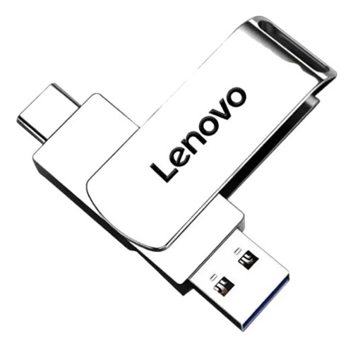 Pen-drive Lenovo  2 Em 1 Usb-c 3.0 Em Aço Escovado 