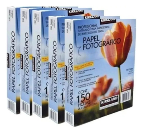 5 Pack Papel Fotográfico Kirkland - 750 Hojas