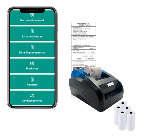 Impresora Bluetooth Ticket Afip + App Celular Sin Abono