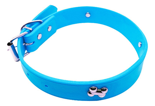 Collar Silicona Perro Huesito 54x2,5 Cm Varios Colores