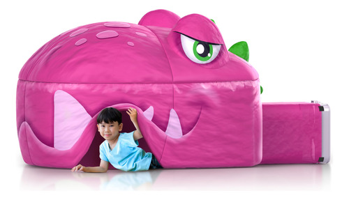 Carpa Inflable Color Rosa De Plastico Diseño Dinosaurio