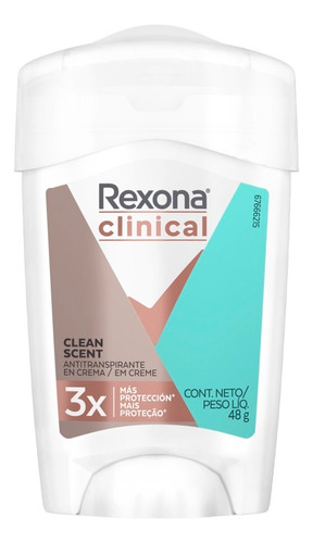 Rexona Clinical Antitranspirante En Crema Clean Fresh 48 g