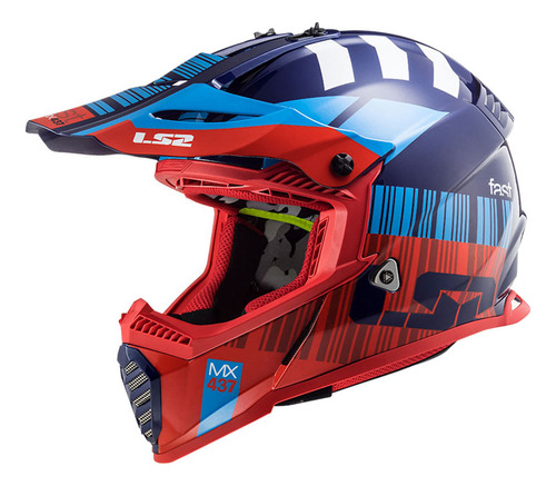 Capacete Ls2 Mx437 Fast Xcode Azul Motocross