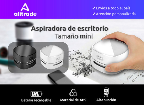 Mini Aspiradora Barre Migas Inalambrica Mesa Usb Recargable Color Negro