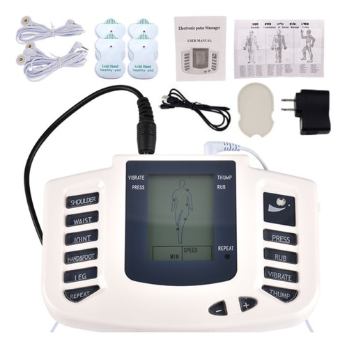 Aparelho Tens Choque Fisioterapia Eletrochoque 16 Eletrodos