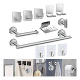 Juego De Accesorios Para Baño 304 Inoxidable 12 Piezas Plata