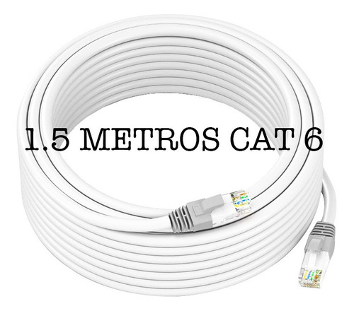 Cable Utp Ethernet Cat 6  Red Internet Ponchado X 1.5 Metro