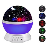 Velador Luz De Noche Lampara Proyector Estrellas Giratorio Color De La Estructura Violeta