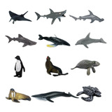 Figuras De Animales Simuladas De Vida Marina, 12 Unidades