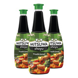 3un Shoyu Tradicional Mitsuwa 900ml Para Comida Japonesa