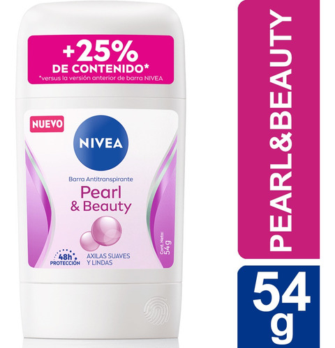 Desodorante Nivea Barra Pearl & Beauty Femenino 54g