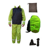 Combo Traje Impermeable 4 Piezas + Protector Maleta Reflecti