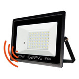 Reflector Led Exterior 20w Ip65 Con Sensor De Movimiento Color De La Carcasa Negro Color De La Luz Fria