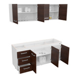 Combo Cocina 1.60 Express - Mosconi - Blanco/wengue