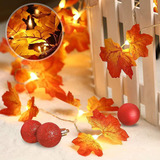 2 Pack Autumn Decorations For Home Leaf String Lights,