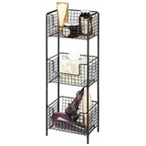 Estanteria De Metal Vertical Para Baño De 3 Niveles Negro