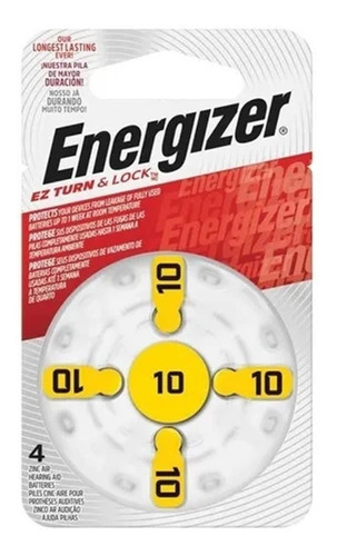 Pilas Para Audifonos Audiologia Energizer Ac10 Blister X 4