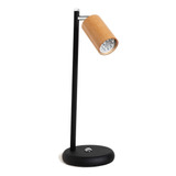 Velador Nordico Moderno Con Madera 1 Luz Gu10 Apto Led 