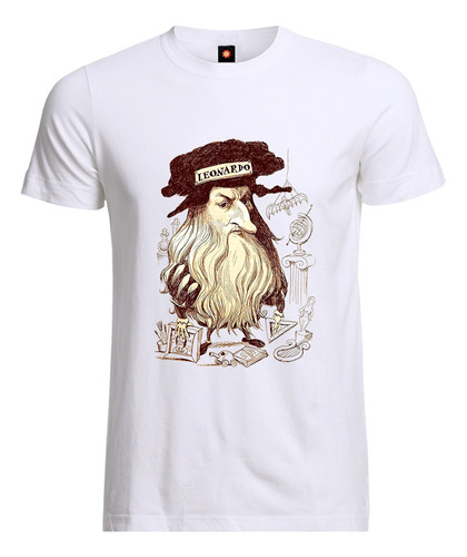 Remera Estampada Diseños  Leonardo Da Vinci Genio Iniciado