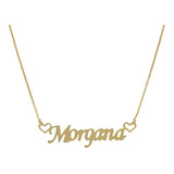 Colar Nome Personalizado Morgana Banhada A Ouro + Brinde