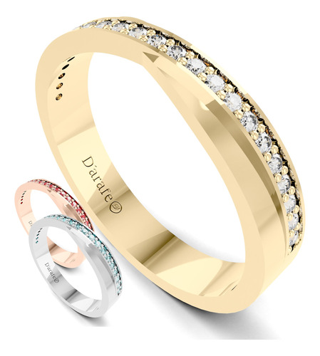 Anillo Moño Con Zirconias Oro Solido 14k Personalizable