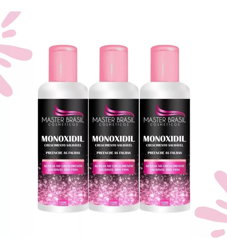 Serum Cabelo Sobrancelha Feminino Crescimento Monoxidil 3un