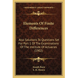 Libro Elements Of Finite Differences: Also Solutions To Q...
