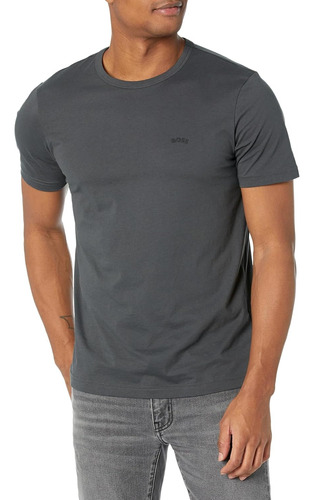 Playera Boss Men's Contrast Logo  Asphault Grey Hombre 2453s