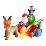 6 Pies De Largo Santa Claus Inflable De Navidad En Trineo