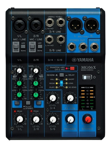 Consola Yamaha Mg06x Mixer 6 Canales Fx Spx Vivo Estudio 18c