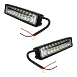 Par Faros Barra 18 Led Auxiliar Luz Blanca Y Ámbar