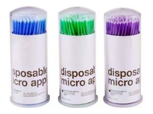 Microbrush Fino P/ Alongamento E Permanente De Cílios - 100u