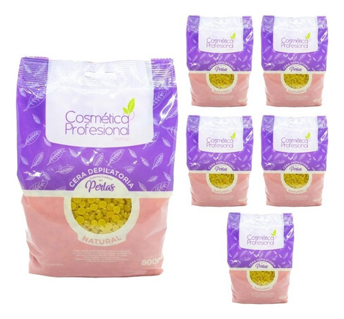 Cera Depilatoria En Perlas Cosmetica Profesional 800gr X 6u