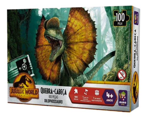 Quebra-cabeça 100 Peças Jurassic World Dilophossauro Mimo