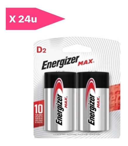 Pila D Energizer X 24u - Max E95 - Alcalina - Grande 