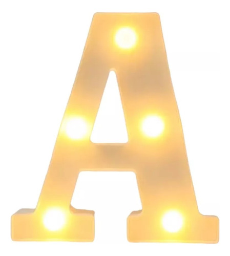 2 Letras Con Luces Led 22 Cm Mas Corazon