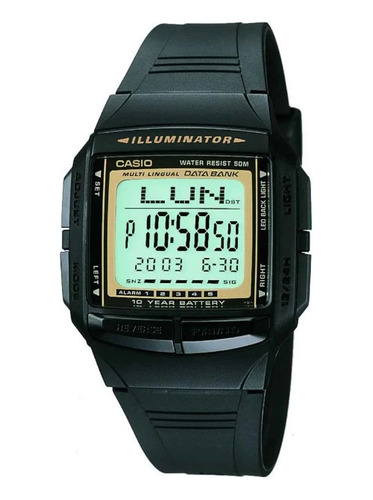 Relógio Casio Unissex Digital Vintage Preto Borracha Db-36