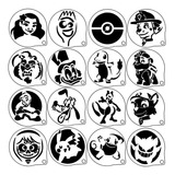 Stencil Personagens Infantis 7cm Kit 3 Com 16 Moldes