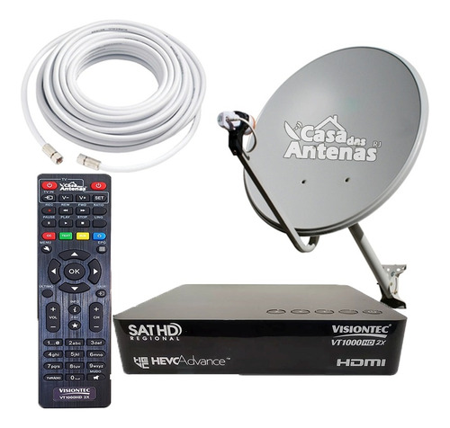 Kit Antena Parabólica Digital Visiontec Com Lnbf Multiponto