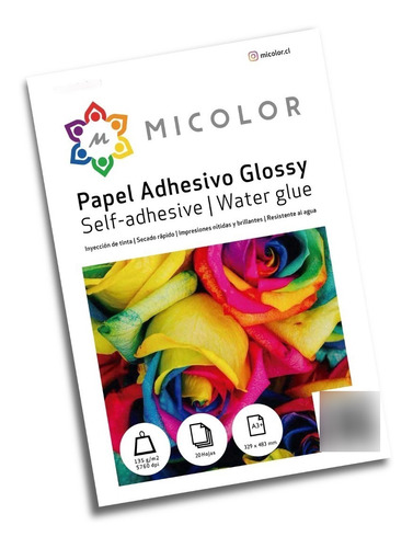 Papel Adhesivo Glossy A3+ / 135g / 40 Hojas Antioxido