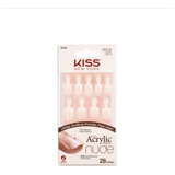 Kiss New York Salon Acrylic French Unhas Postiças Nude Curto