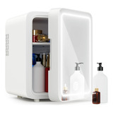 Mini Refrigerador Blanco Cocina 4l Auto Oficina Con Espejo