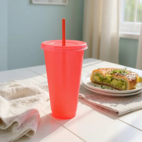 Vaso Jas 800ml Con Tapa Y Sorbete - Somos Soluciones