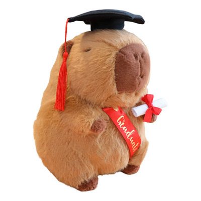 Peluche Capibara Graduación Con Birrete Y Diploma Brown | Envío gratis