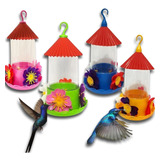 Bebedouro Beija-flor 250ml Com Chapéu Colorido Pássaros Pet