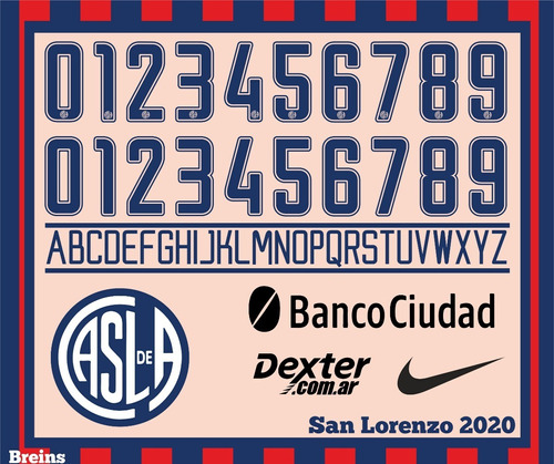 Vectores, Numeros. Camisetas San Lorenzo 2020