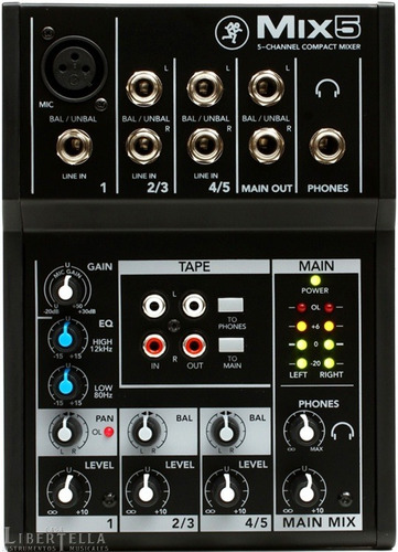 Consola Mixer Mesa Mackie Mix5 5 Canales Phantom Power Nueva