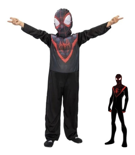 Disfraz Spiderman Hombre Araña Negro Miles Morales Disney 