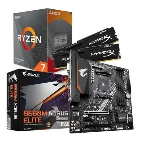 Kit Amd Ryzen 7 5700g  + Gigabyte B550m Aorus Elite + 32 Gb 